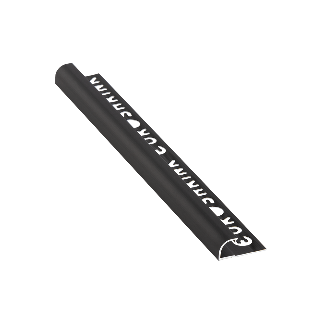 ULKOKULMALISTA PUOLIPYÖREÄ ALUMIINI 171A 10MM:2,5M:NEGRO MATE/MATTA MUSTA