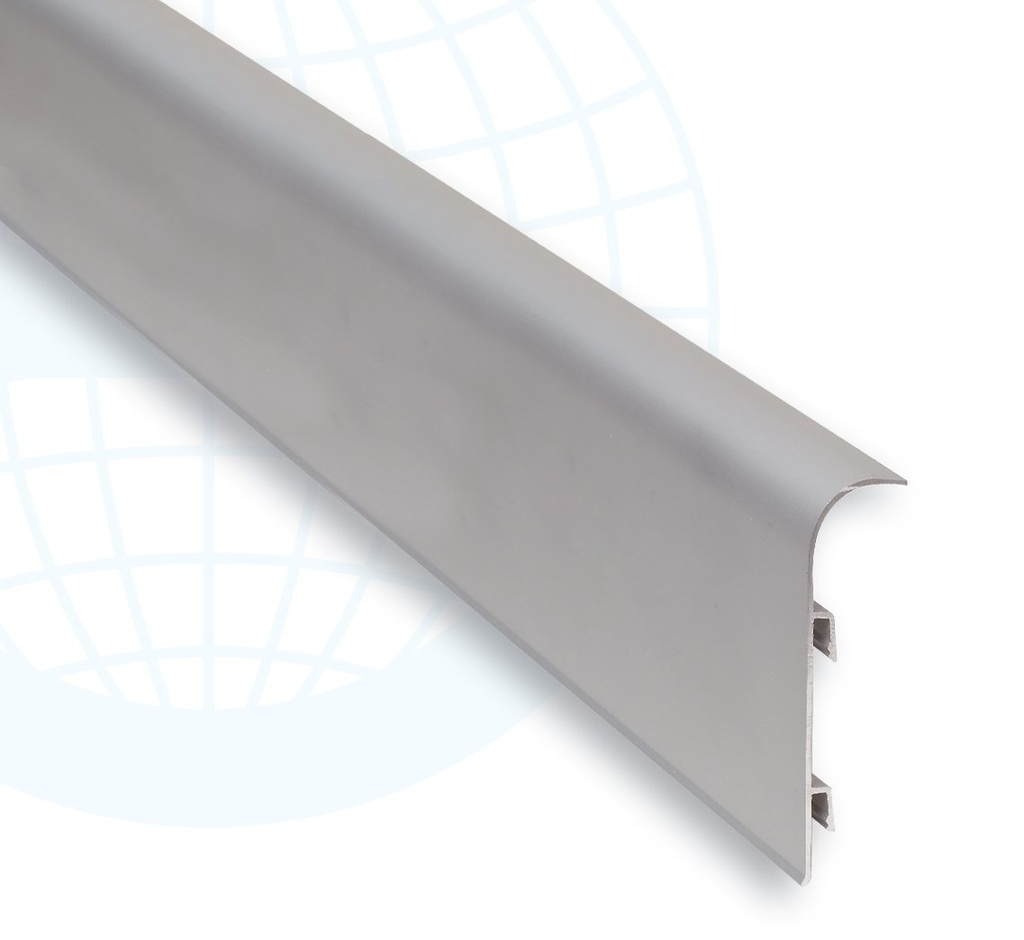 JALKALISTA SISÄKULMAPALA ALUMIINI I-206A 80MM:PLATA MATE/HOPEA MATTA PVC