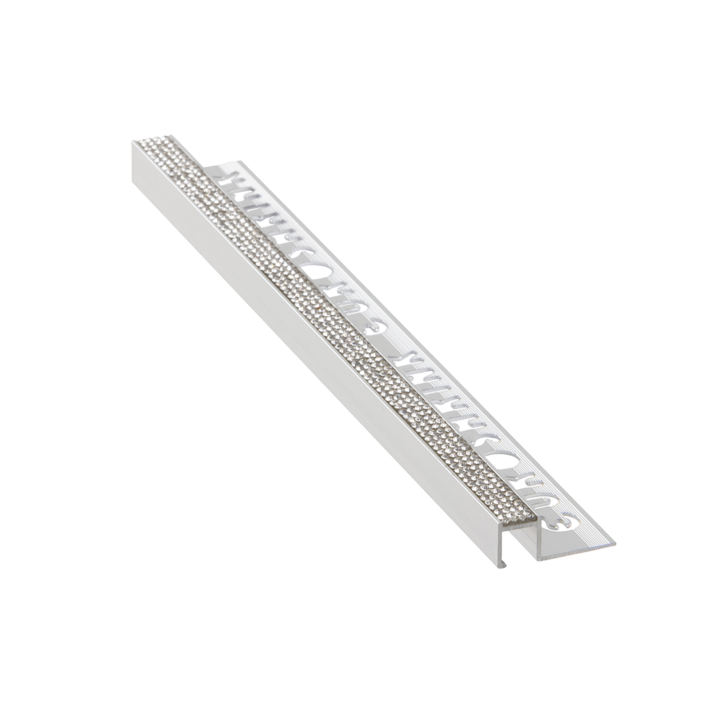 ULKOKULMALISTA KANTIKAS ALUMIINI CRYSTAL 212A 12MM:PLATA BRILLO/HOPEA KIILTÄVÄ KRISTALLI