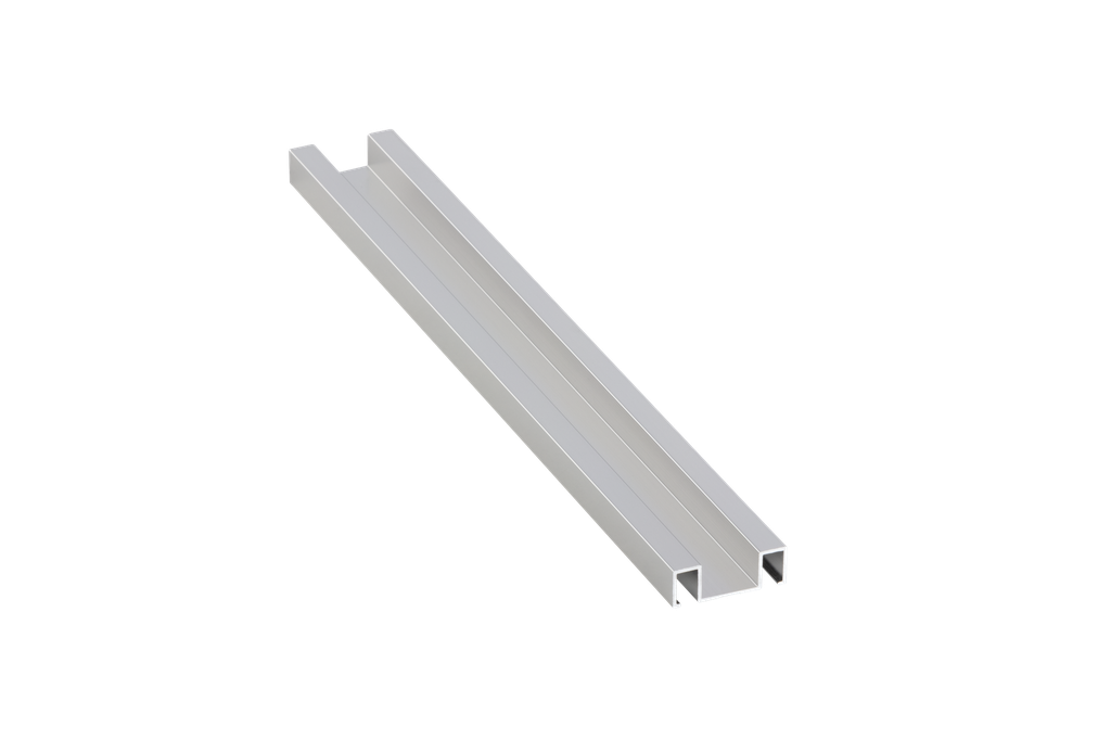 BOORDILISTA POHJAPROFIILI MOSAIIKILLE ALUMIINI 227A 52MM:2,5M:PLATA BRILLO/HOPEA KIILTÄVÄ