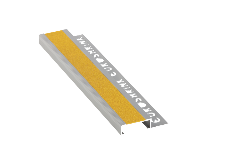 PORRASLISTA ALUMIINI 299A 12X40MM:PLATA MATE/ HOPEA MATTA -AMARILLO