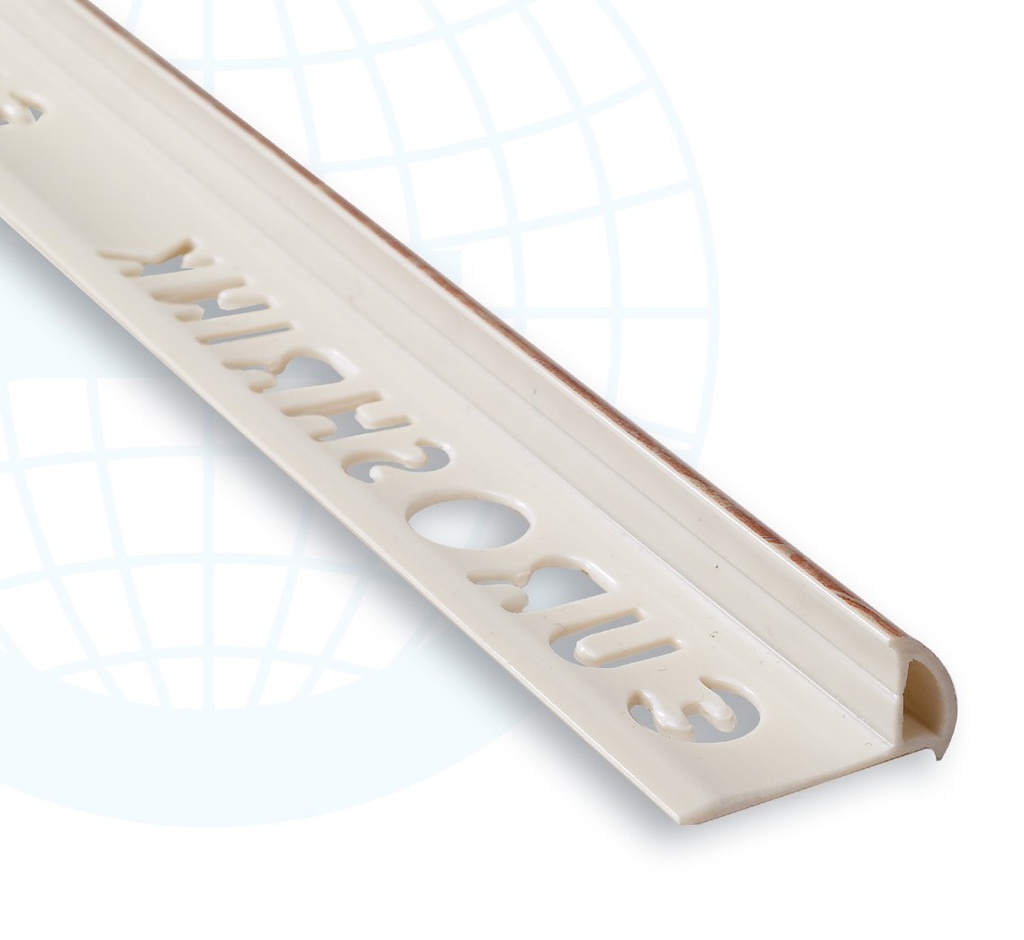 ULKOKULMALISTA PUOLIPYÖREÄ PVC 188 8MM:2,55M:GRIS, harmaa