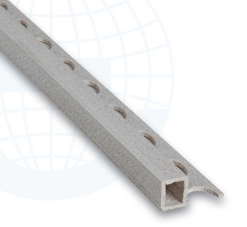 ULKOKULMALISTA KANTIKAS PVC RUSTIIKKI 212R 10MM:2,55:GRIS/HARMAA