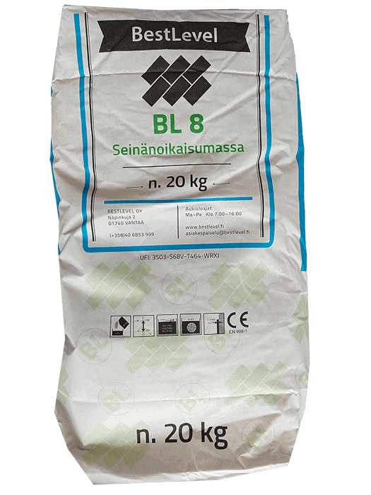 SEINÄTASOITE BL 8 SEINÄN OIKAISU- JA RAPPAUSLAASTI 20-30(50)MM 20 KG