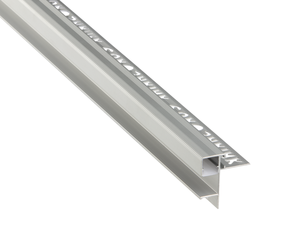 LED - PORRASLISTA ALUMIINI 306A 12MM:2,5M:PLATA MATE / HOPEA MATTA